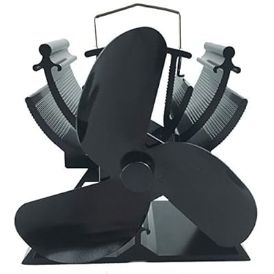 VODA 4.9 inches Mini Heat Powered Stove Fan for Small Space Wood/Log Burner/Fireplace - Eco Friendly(Black)