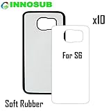10 x Samsung Galaxy S6-Rubber-black - blank dye case + inserts for dye Sublimation phone cover / blank Printable case, Made by INNOSUB™ USA