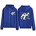 Acilnxm Womens Solid Color Dog Print Zipper Down Fleece Hoodie Sweatshirt Hooded Pullover Bluethumb 1