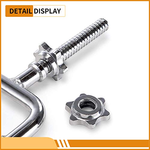 Nisorpa 34in Standard Threaded Triceps Bar Solid Chrome Olympic Barbell Biceps Bar Powerlifting