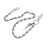 Uniqsum Skull Sword charm Skull Wallet chain Metal Biker Punk Key chain (Silver)