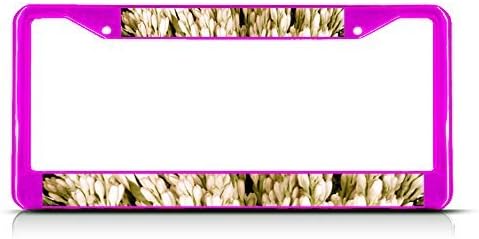 Elvira Jasper TUBEROSE FLOWERS Pink Metal License Plate Frame Tag Holder