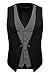 Zeagoo Coofandy Mens V-neck Sleeveless Slim Fit Jacket Business Suit Vests,Black,XX-Large