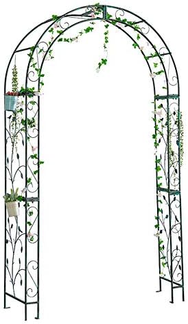バラアーチ バラのクライミングプラント用のメタルガーデンアーチは 新品 簡単な組み立てでコーティングされたスチールチューブから作られたアーチ ウェイガーデンの装飾をサポートしています