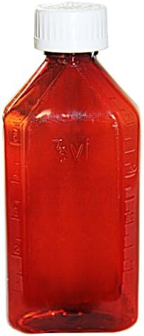 AMBER Oval Bottles 16 oz with CR Caps (Pack of 10)
