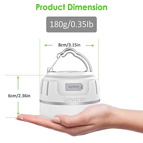 Sinvitron LED Camping Lantern Rechargeable,Camping Tent Lights with