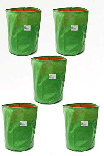 BIO BLOOMS AGRO INDIA PRIVATE LIMITED Plastic Grow Bags, Multicolour, 15 x 15in, 5 Pieces