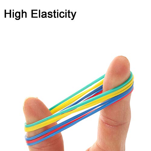 Rubber Bands 300pcs 4 Colours Small Rubber Bands for Office School Home size16 Elastic Hair Band - Thumbnail 2