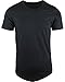 ShirtBANC Hipster Hip Hop Elong Drop Cut Mens Shirt Longline Dropcut Tshirt Black
