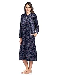 Ashford & Brooks - Camisón de manga larga de forro polar para mujer