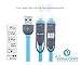 Premium Dual USB Charging and Data Sync Cable by Venussian 3 Ft. 2-in-1 High-speed for Android and iOS Apple iPhone 7/7+/SE/6S/6/6+/5S, iPad, iPod, Samsung Galaxy Models Wall Power Bank & Car Charging