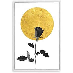 Framed Canvas Home Artwork Decoration Nordic Style Moon Canvas Wall Art for Living Room, Bedroom - 16x24 inches