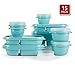Rubbermaid TakeAlongs 2-Compartment Meal Prep and Food Storage Kit, 30 Pieces including Lids, BPA-Free Plastic, Reflecting Pool