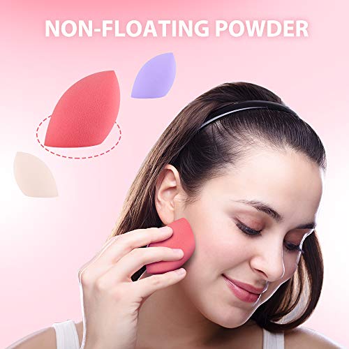 Makeup Sponge Set, Terresa 9 Pack Makeup Blenders Foundation Blending Sponges, 3 Shapes Beauty Make Up Blender with Sponge Holder, Cosmetic Tools for Liquid, Powder, BB Cream and Sunscreen - Thumbnail 3