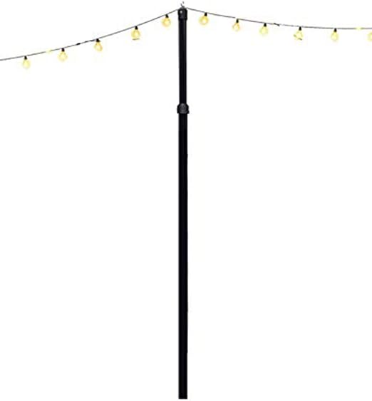 Outdoor String Light Pole, Adjustable Height (up to 10