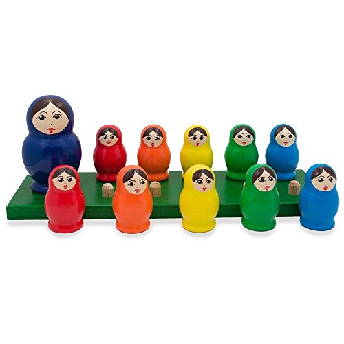 BestPysanky 11 Russian Wooden Nesting Dolls for Learning Colors & Counting