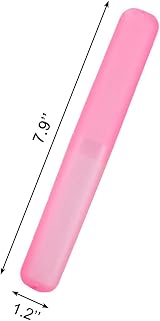 Mebamce 4pc Toothbrush Case Travel Holder Storage Pink Blue Green White Plastic view 7