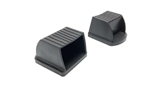 Rubber End for Fitness Equipment 70x50mm - Rectangle Gym Floor Protectors - 2 Pack Non-Slip Protection Covers Compatible with