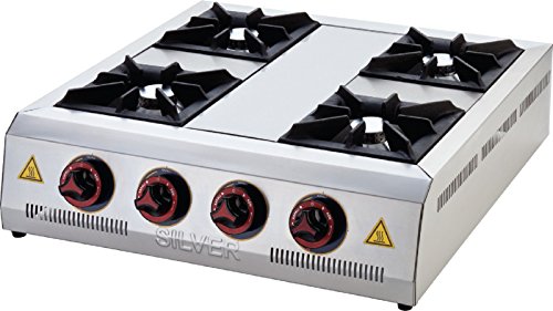 Commercial Kitchen Equipment Heavy Duty Rangetop 4 Burner Cooktop