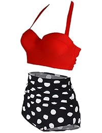 Traje de baño para dama, diseño retro con aros