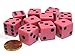 Set of 10 Six Sided D6 16mm Standard Dice Pink by Koplow Games