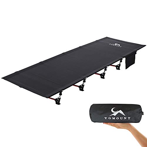 TOMOUNT Folding Camp Bed Ultralight Aluminium Bars 190 x 70 cm Compact and Portable Camping Lounger Easy to Build Heavy Duty Camping Bed Tents, Outdoor Hiking