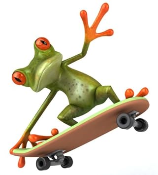 GDS MedienTeam GmbH Aufkleber Frosch, Skater, 10x10 cm, Art. Nr. kfz_16a, außenklebend für Auto, LKW, Motorrad, Moped, Mofa, 