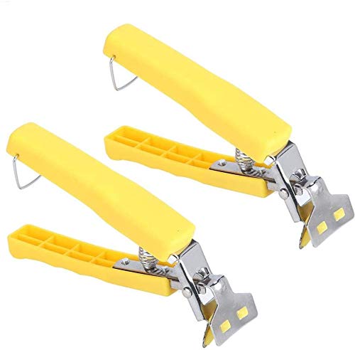 Mumusuki 2Pcs Anti-Hot Clip Multifunction Stainless Steel Dish Clamp Bowl Clip Anti Hot Tong Pot Pan Grippers Kitchen Tool(Yellow)