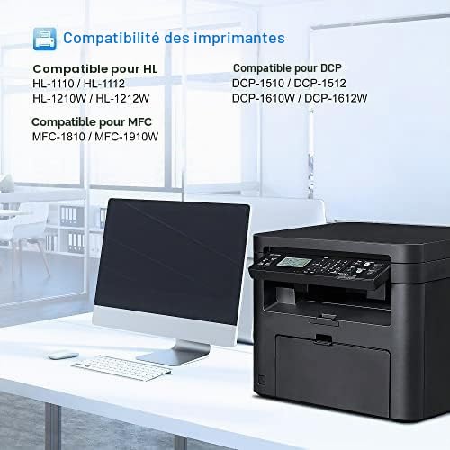LxTek TN1050 Toner Compatible with Brother TN-1050 TN1050 for HL-1110 DCP-1510 DCP-1610W MFC-1910W HL-1112 HL-1210W HL-1212W DCP-1512 DCP-1612W MFC-1810 (Black, 4-Pack)
