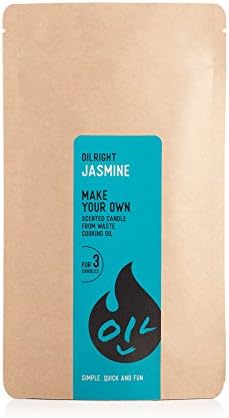 OILRIGHT DIY Candle Making Kit Gift Set with Scents Citronella, Jasmine, Apple, Darjeeling for Kids, Girls, Boys, Adults (Jasmine)