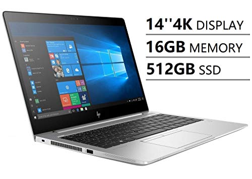 HP EliteBook 840 G5 14″ Ultra HD UHD 4K (3840×2160) Business Laptop (Intel Quad-Core i7-8550U, 16GB DDR4 RAM, 512GB NVMe M.2 SSD) Backlit, Fingerprint, Type-C, Thunderbolt 3, Windows 10 Pro 64-bit