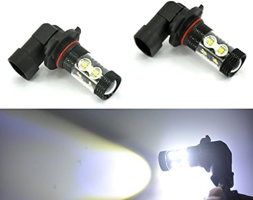 KUWAN 2PCS DRL Fog Lights Extremely Bright Max 50W High Power H10 9145 LED Bulbs Xenon White