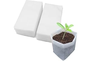 BELIT 100Pcs Nursery Growing Bags,Non-Woven Fabric Seedlings Grow Bag for High Seedling Survival Rate,Plant Bags for Planting,Flower Seed Packets Starter Bags（8.2"x7.1"）