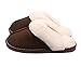 SOSUSHOE Women Slippers Fluffy Fur Slip On House Slippers Soft and Warm House Shoes for Indoor Outdoor, Deep Brown, 8.5-9