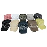 Ililily Women's Rhinestone Studs Army Style Cadet Cap