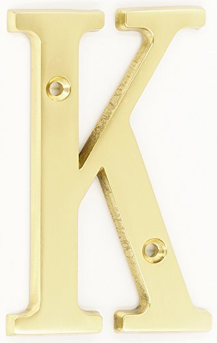 ZW Hardware B100 4 Inch Bright Brass House Letter K - Thumbnail 4