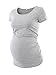 Liu & Qu Women's Maternity Classic Side Ruched T-Shirt Tops Mama Pregnancy Clothes Black/Grey