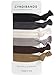 Cyndibands Elastic Hair Ties - Neutrals - Gentle Hold Ribbon Ponytail Holders, 6 Count