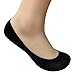 Q.T. Bamboo Women's No Show Socks Invisible Hidden Liners Non Slip Low Cut (Black 4 Pack)