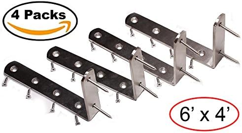 Strong Shelf Brackets Stainless Steel Heavy Duty Rust Resistant 4 Corner Wall Hanging Brackets Good Strong Durable 6 X 4 Inches/150mm X 100mm with Screws Included