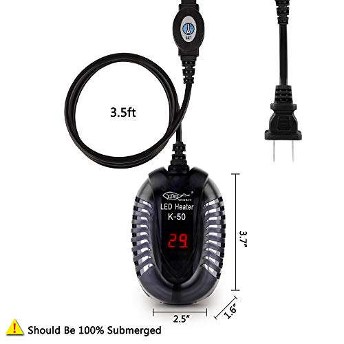 YCTECH Aquarium Heater (100Watt) with Intelligent LED Temperature Display for 10 to 20 Gallon Fish Tank