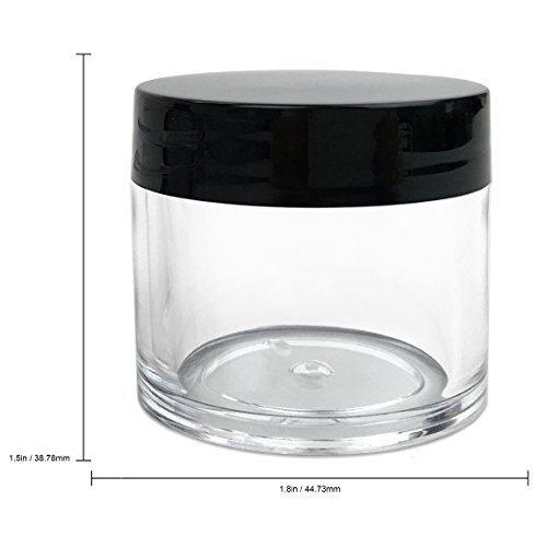 (3 Pieces) Beauticom 30G/30ML (1 Oz) Round Clear Jars with Black Lid for Beads, Gems, Glitter, Charms, Small Arts and Crafts Items - BPA Free