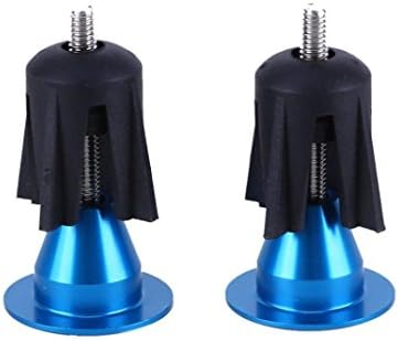 LEEERYA One Pair Aluminum Bicycle Cycling Handlebar Grips Handle Bar Cap End Plug (Blue)