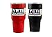 Yeti Rambler Tumbler Cups with Lids, 30 oz, Set of 2-Red+Black