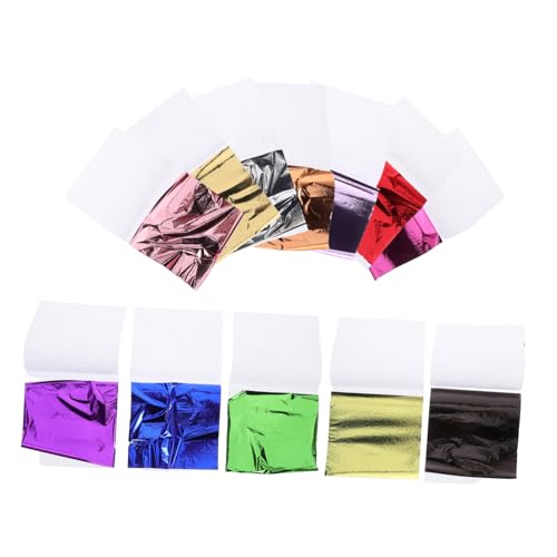 VILLFUL 120pcs Multi Sheets for Arts Crafts Imitation Metallic Foil Paper for Decoration Nail Art Paintings and Home Projects