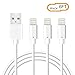 Phone Charger Cable Budget & Good Lightning to USB Cable 3 Pack 6ft Certified Charging Cord Compatible iPhone X 8 8 Plus 7 7 Plus 6s 6s Plus 6 6 Plus SE 5s 5c 5 iPad iPod White