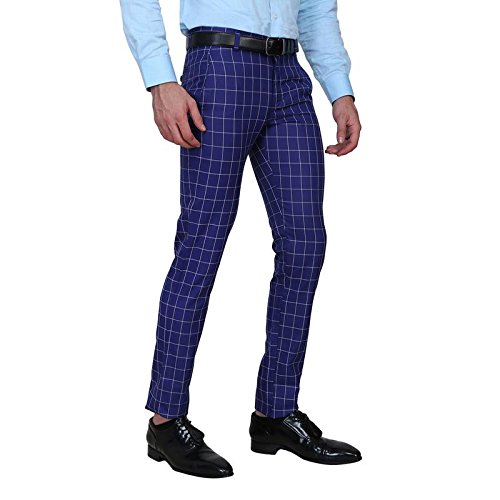 shaurya-f slim fit men's blue trouser
