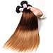 Beauty Forever Hair Malaysian Ombre Straight Virgin Hair 3 Bundles Grade 6A 100% Virgin Human Hair Weave Extensions 3 Tone #1b/4/27 Color (16 18 20)