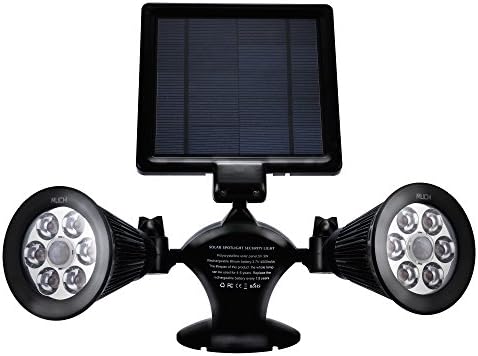 MUCH Solar Lights Outdoor Motion Sensor Waterproof 12 LED Solar Powered Spotlights Wireless Dual-head 360-Degree Rotatable Security Light Wall Lamps for Patio Porch Deck Yard Garden Garage Driveway