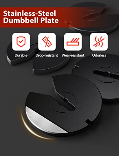 Adjustable Dumbbell, 15-55 lbs Adjustable Dumbbell Set w/ Anti-Slip Handle, Single Adjustable Dumbbell for Exercises, Home Workout Equipment, Full Body Strength Training and Muscle Building, Men/Women